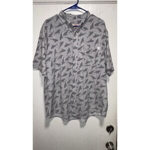 HUK 'Kona Button-Down' Mens Short Sleeve Shirt‎ Performance Fishing Casual XL